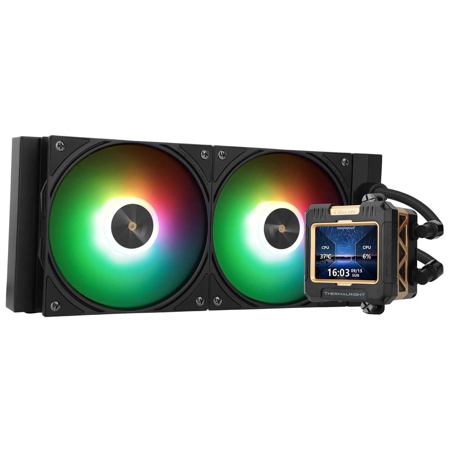 Thermalright FW240 Black ARGB CPU AIO Cooler with LCD Display