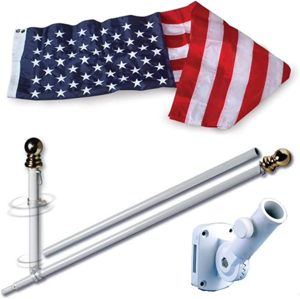 ALLIED FLAG American Flag and Pole Set - Durable Outdoor Kit
