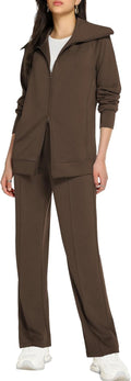 Women's 2 Piece Sweatsuit Set - Comfortable Double Zipper Tracksuit