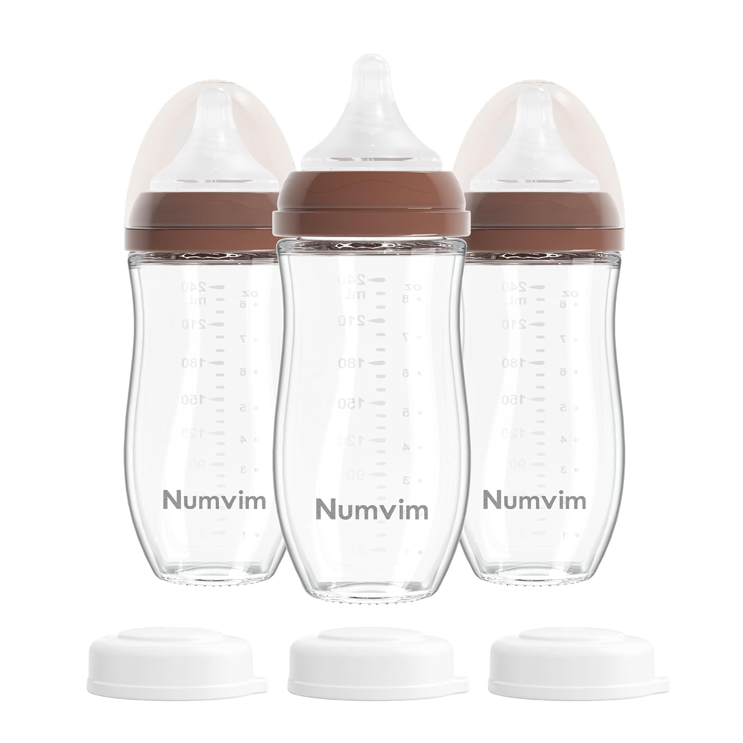 Natural Glass Baby Bottles with Anti Colic Nipple for Newborns