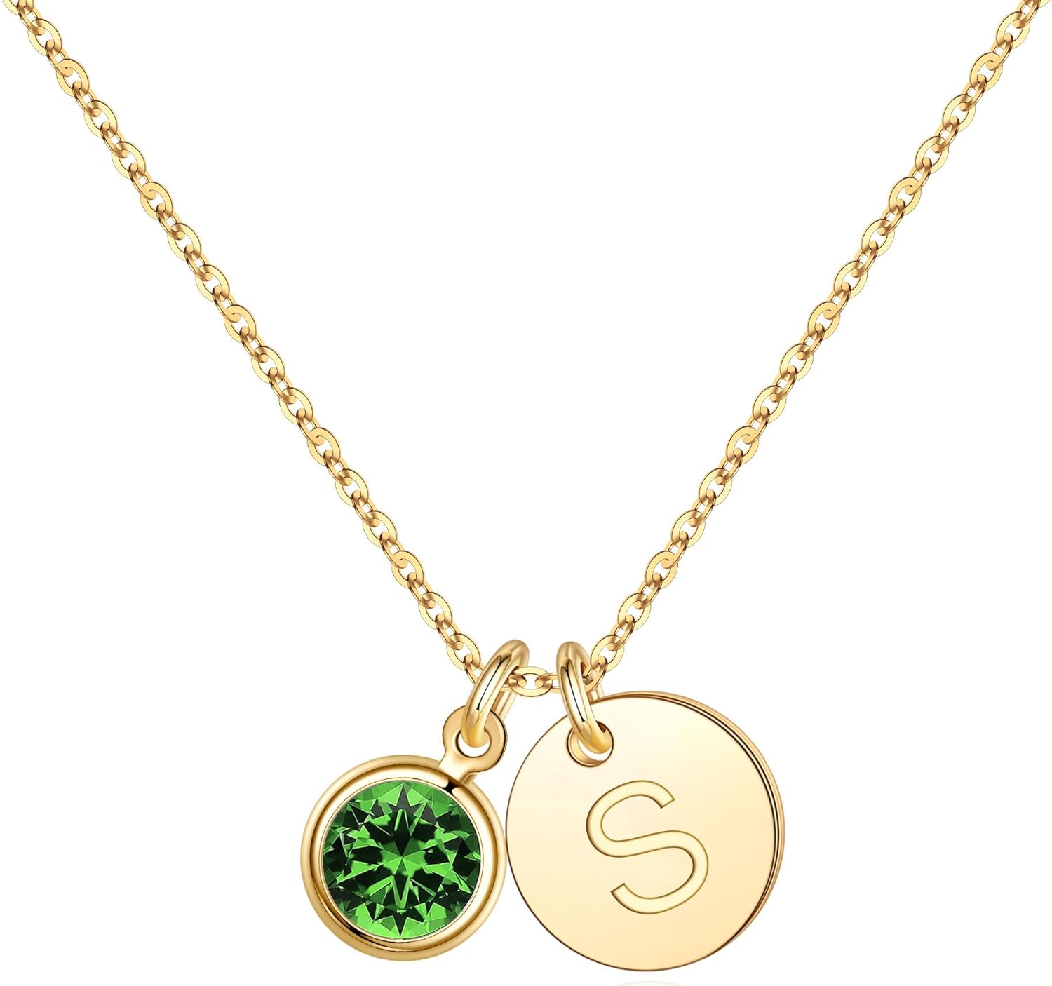 Initial Birthstone Necklace for Women - Personalized Jewelry Gift