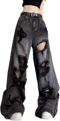 Baggy Jeans for Women and Men - Ripped Straight Leg Pants