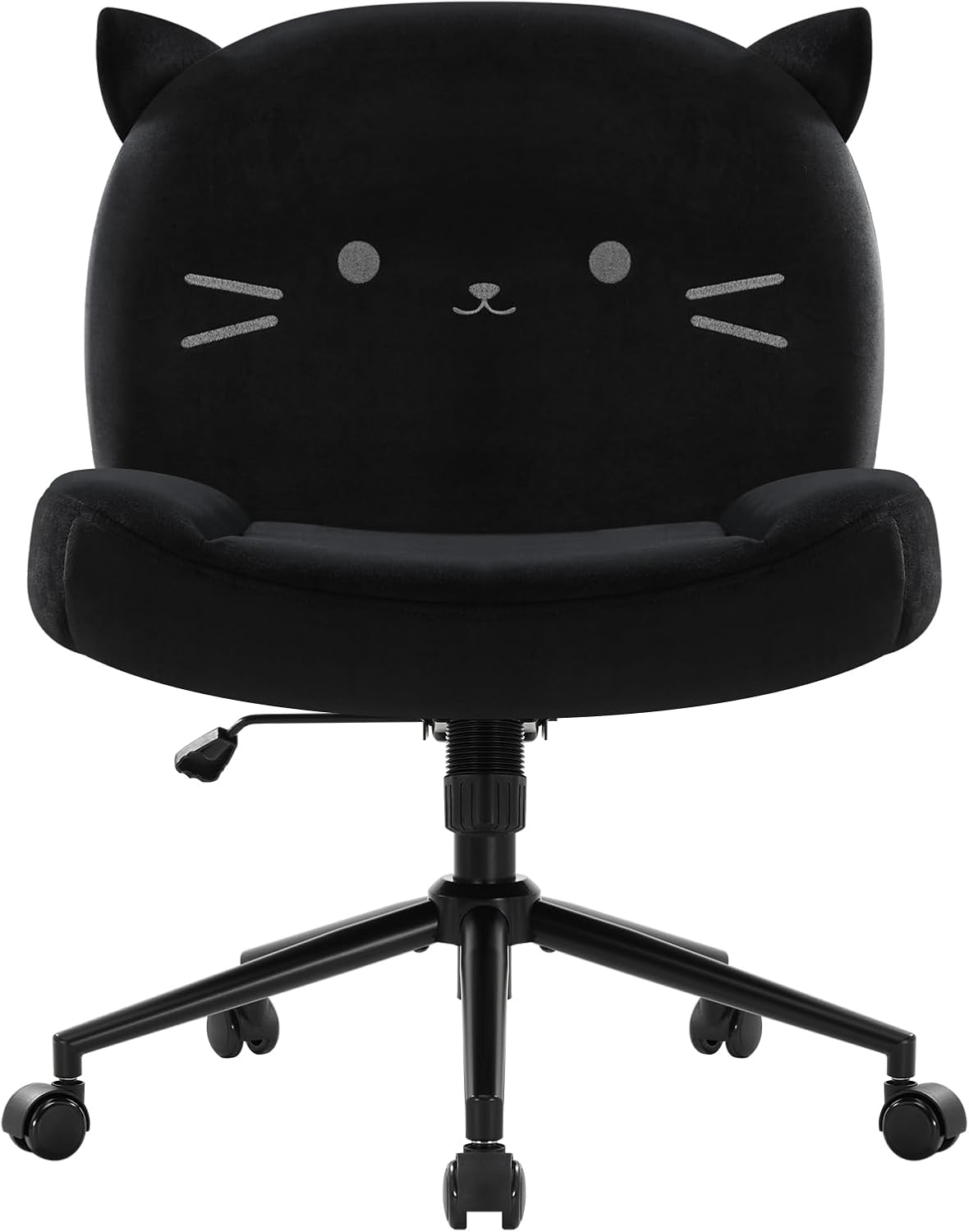 Ergonomic Armless Office Chair with Wheels | Height Adjustable | Fabric Padded | IWMH