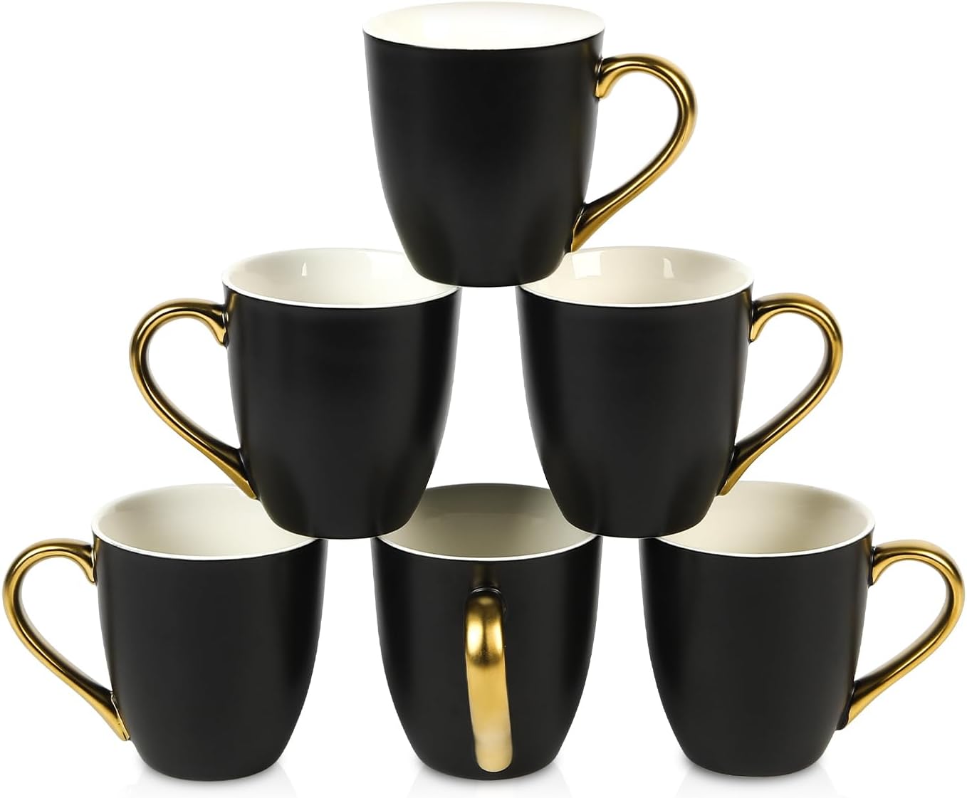 Vicrays Coffee Mug Set of 6, Unique Glazed Ceramic Mugs