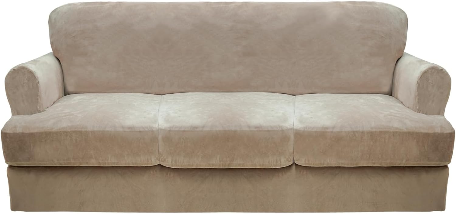 CUCRAF T Cushion Sofa Cover - Soft Velvet Slipcovers for Comfort