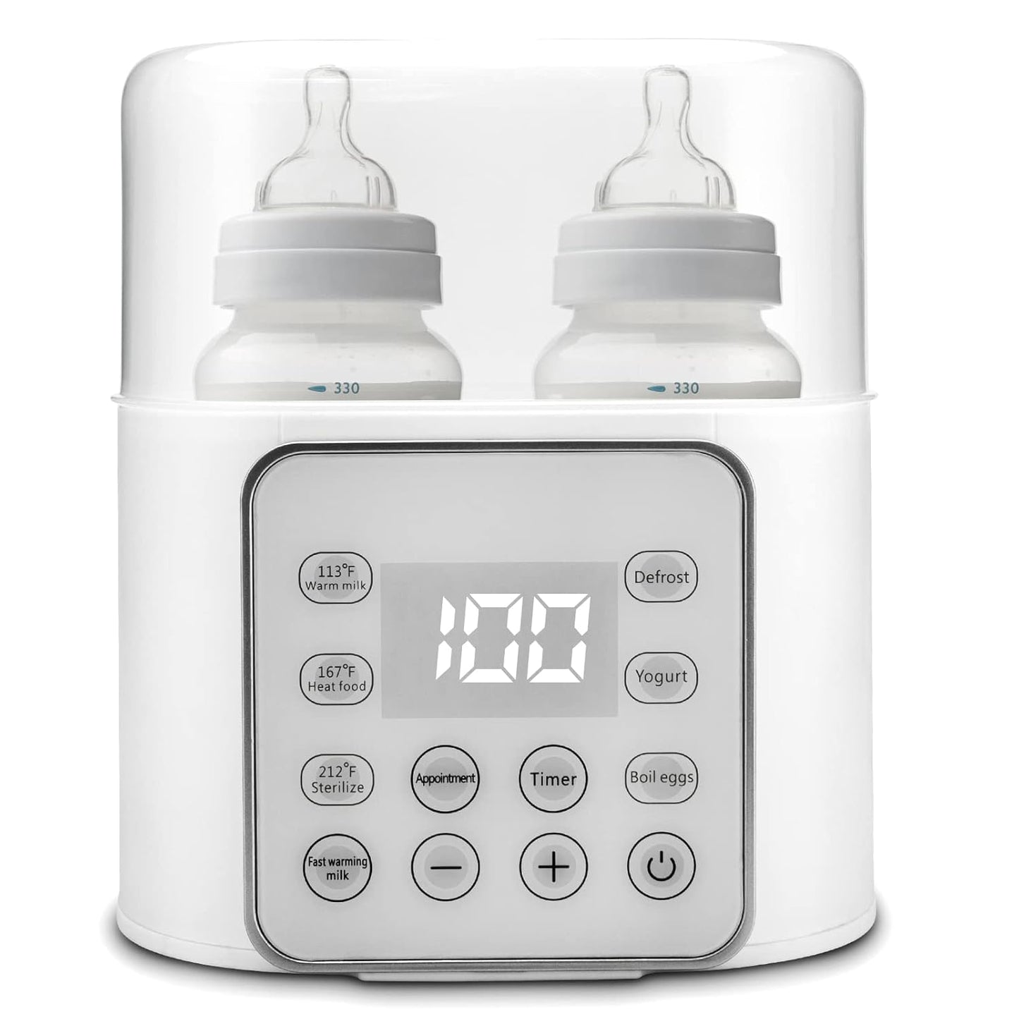 9-in-1 Baby Bottle Warmer for Twins with Accurate Temperature Control