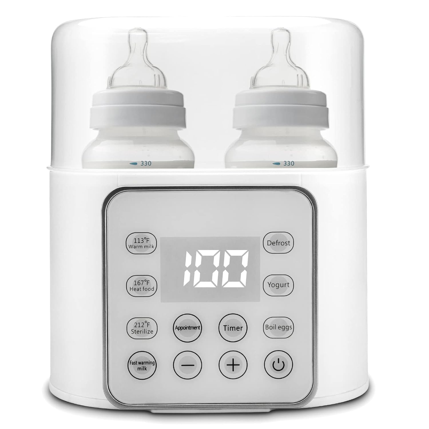 9-in-1 Baby Bottle Warmer for Twins with Accurate Temperature Control