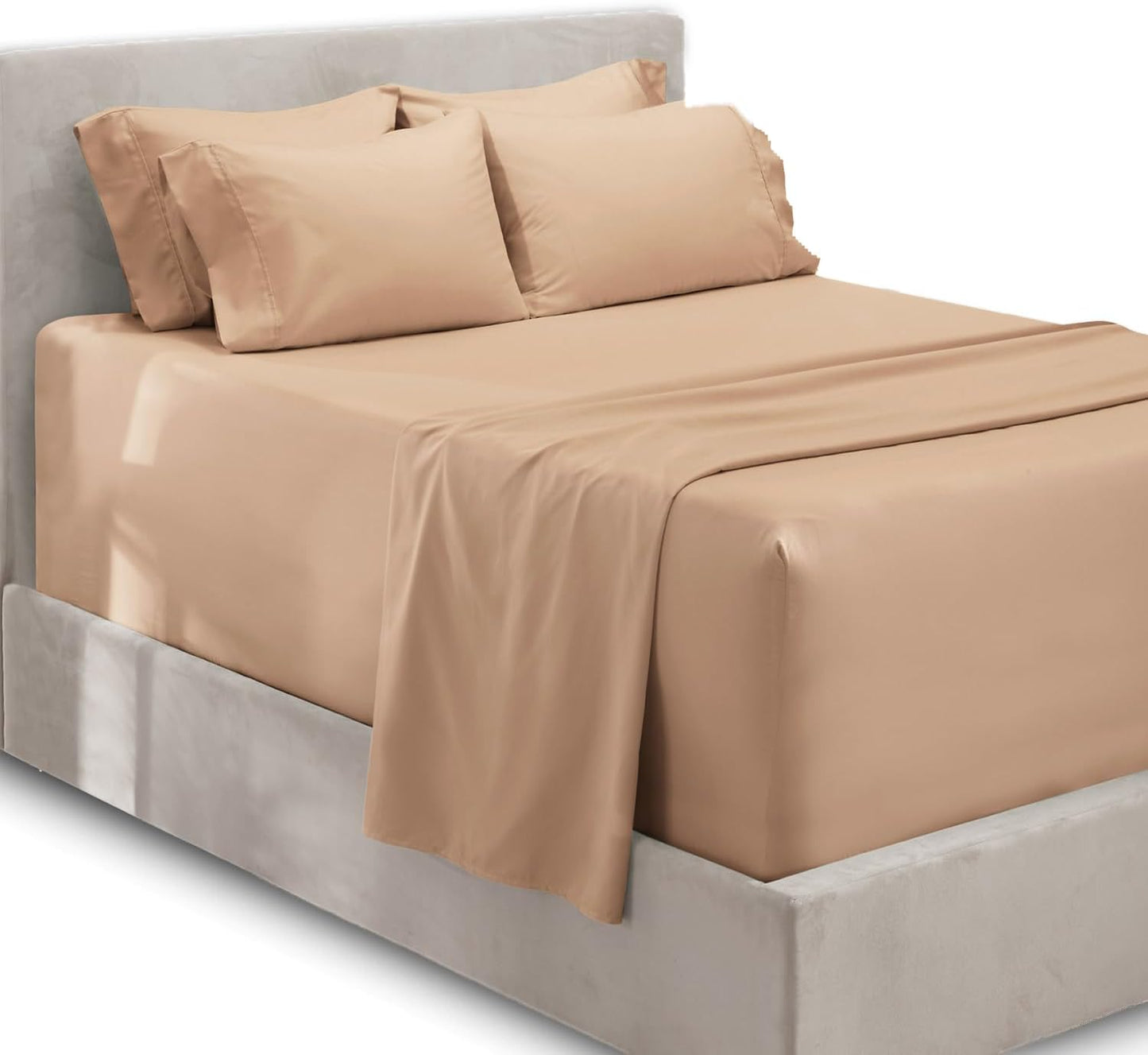Luxury Soft 6 Piece Bed Sheet Set with Extra Deep Pockets