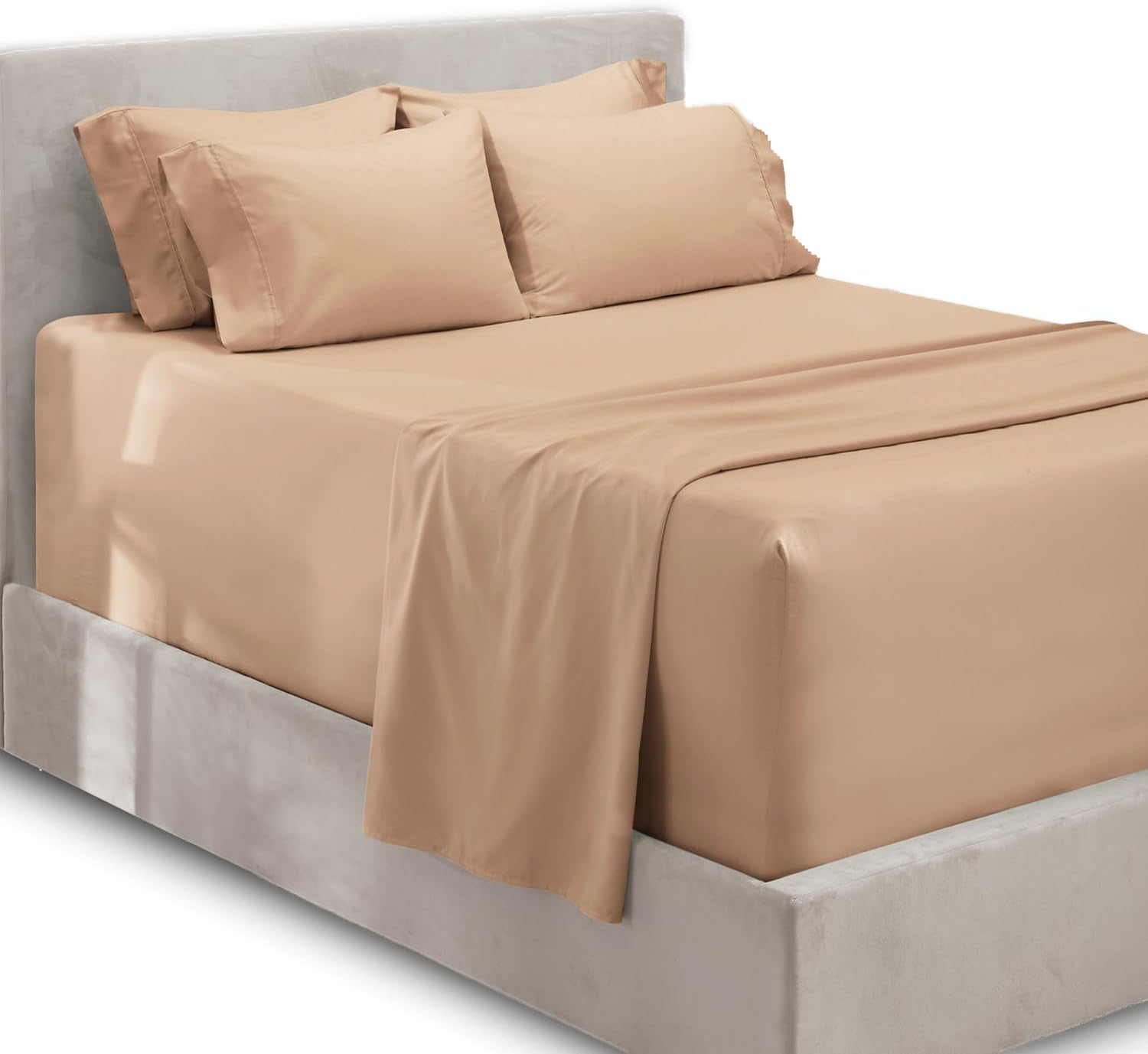 Luxury Soft 6 Piece Bed Sheet Set with Extra Deep Pockets