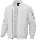 BGOWATU Men's Windproof Quilted Bomber Jacket - Warm Casual Coat