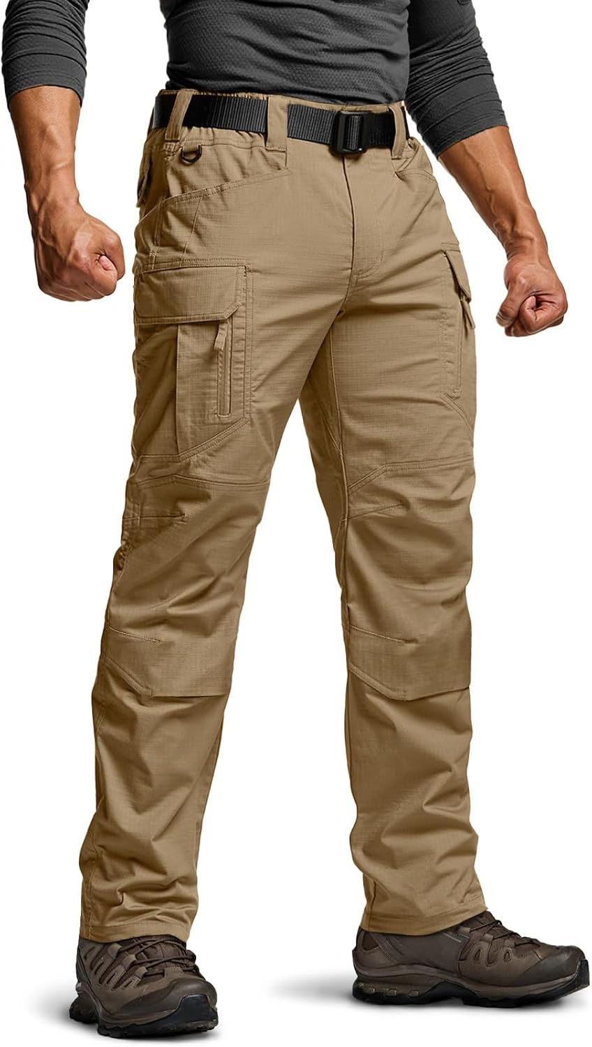 CQR Men's Flex Stretch Tactical Pants for Outdoor Activities
