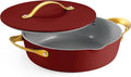 Fiora 4.25-Quart Ceramic Nonstick Saute Pan, Merlot - Versatile