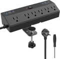 Desk Clamp Power Strip 2 USB C Desktop Mount Outlet Charging Station