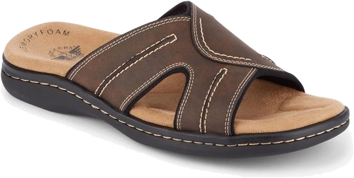 Dockers Men's Slide Sandal with Memory Foam and Fusion Footbed