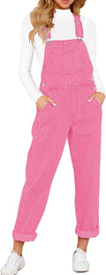 Women's Casual Stretch Adjustable Denim Bib Overalls Jumpsuit