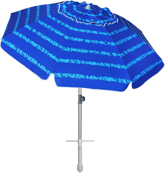 7 Foot Heavy Duty Beach Umbrella with Sand Anchor for Sunshade
