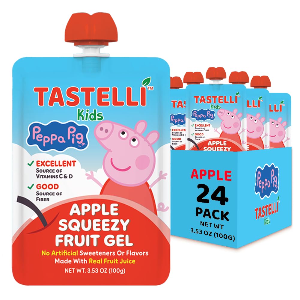 Tastelli Peppa Pig Kids Squeezy Fruit Gel for Guilt-Free Snacking