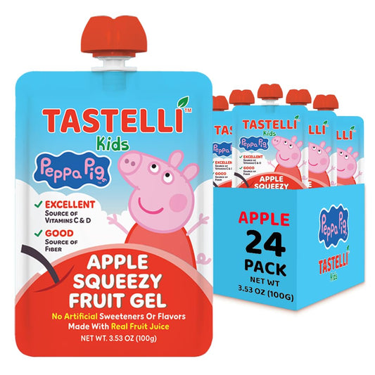 Tastelli Peppa Pig Kids Squeezy Fruit Gel for Guilt-Free Snacking