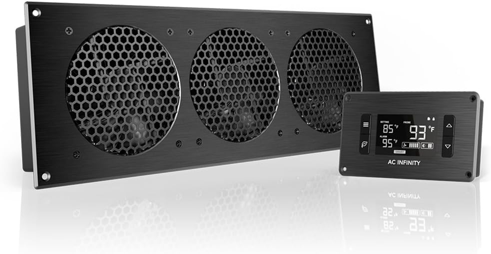 AC Infinity AIRPLATE T9 Quiet Cooling Fan System for AV Cabinets