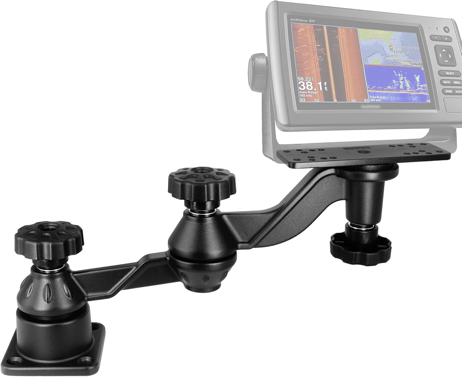 Aluminum Fish Finder Mount with Adjustable Arm for Large Displays