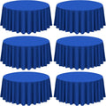 Royal Blue Round Tablecloth 90 in 6 Pack - Durable Washable Linen