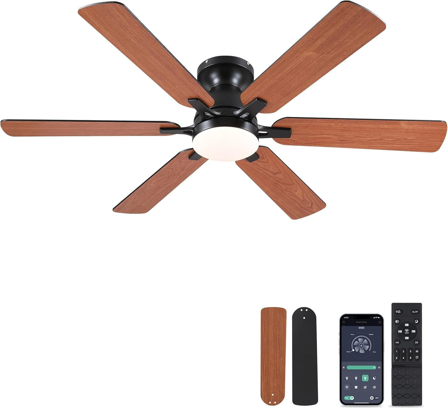 52 Low Profile Ceiling Fans with Lights and Remote Control