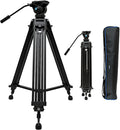 62in Video Tripod Professional Heavy Duty Aluminum Twin Tube - Stable
