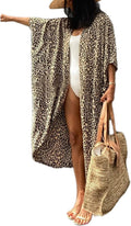 Tie Dye Open Front Long Kimono Cover Up - Lightweight Beach Wrap