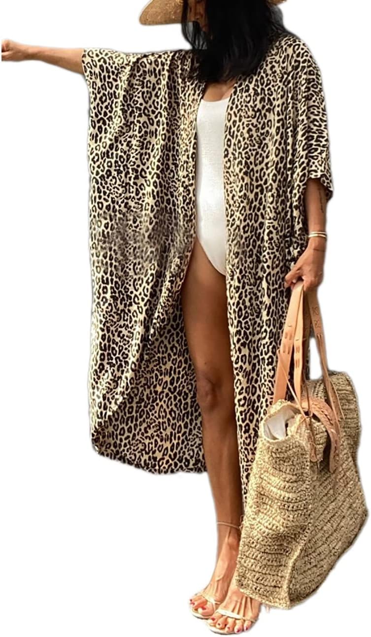 Stylish Tie Dye Open Front Long Kimono Cover Up for Women
