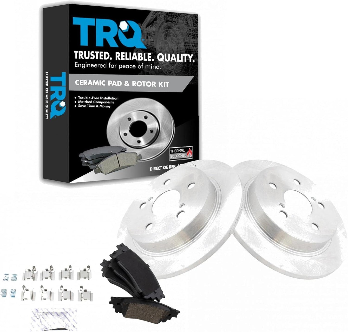 TRQ Rear Brake Pad & Rotor Kit for Lexus NX200t & Toyota Models