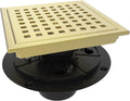 WEBANG 6 Inch Square Shower Floor Drain Brushed Gold - Durable