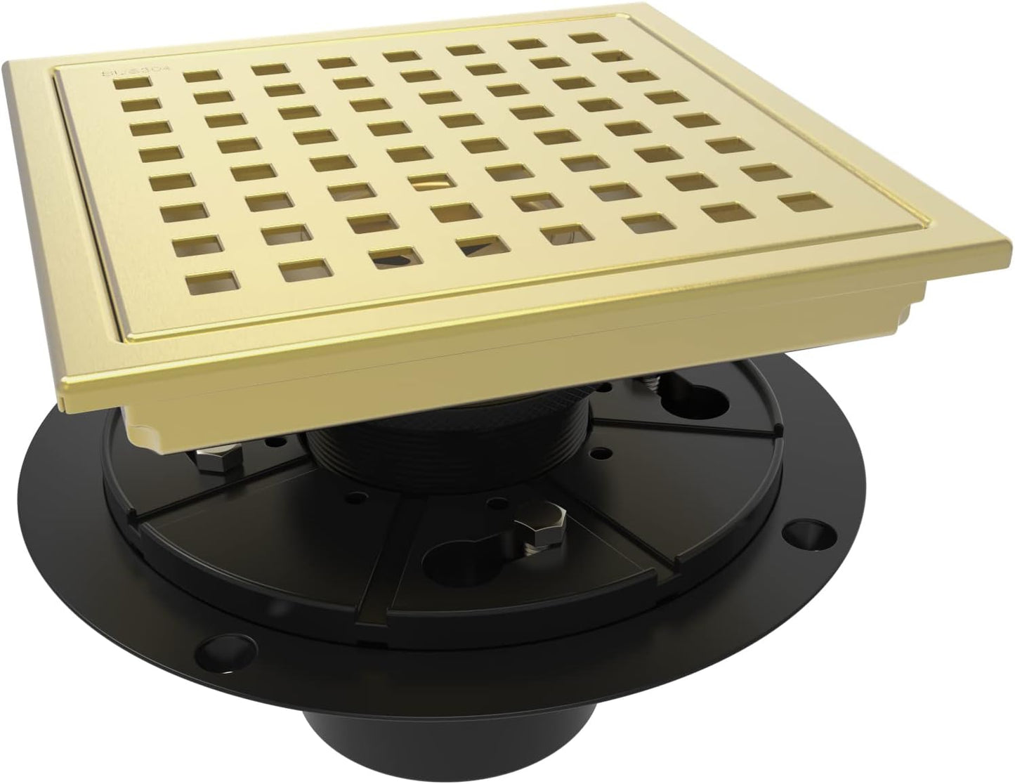 WEBANG 6 Inch Square Shower Drain with Flange for Efficient Drainage