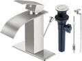Brushed Nickel Bathroom Faucet with Lift Rod Drain for Modern Sinks