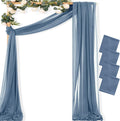 Dusty Blue Wedding Arch Draping Fabric 4 Panels 29in x 20 ft - Flowing