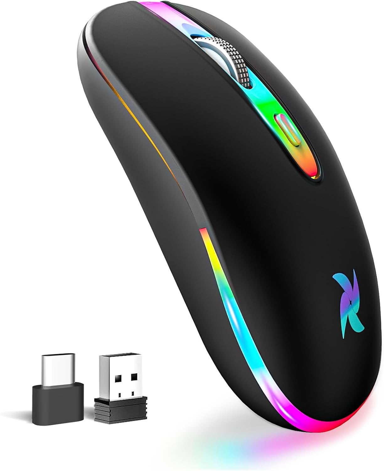 Wireless Rechargeable Mouse with Type C Adapter
