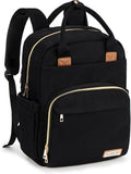 Diaper Bag Backpack 25L Deep Black - Waterproof Travel Pack