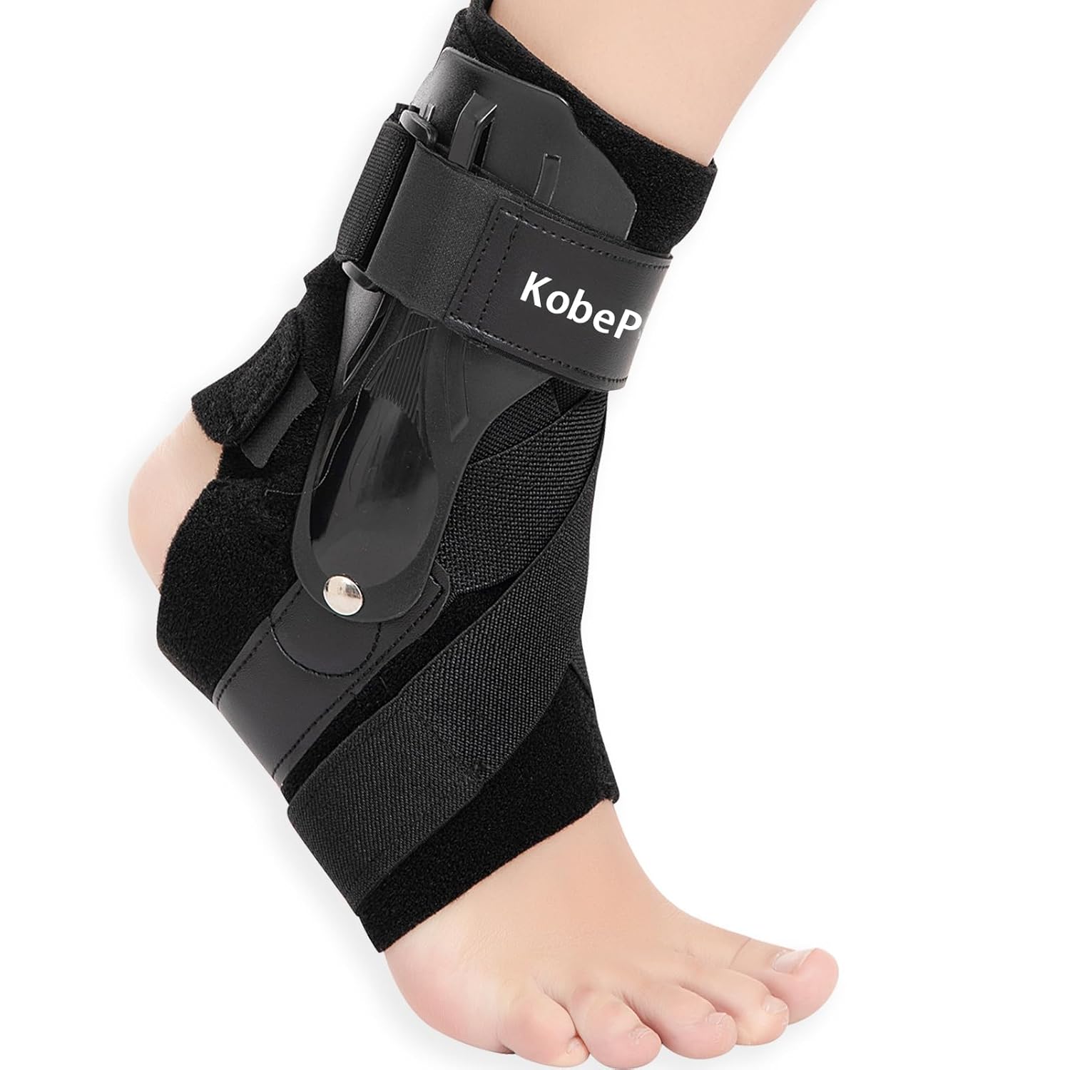 Adjustable Ankle Brace with Side Stabilizers for Sports Recovery