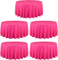 120 Inch Round Tablecloths for 60 Inch Tables - Fuchsia 5 Pack