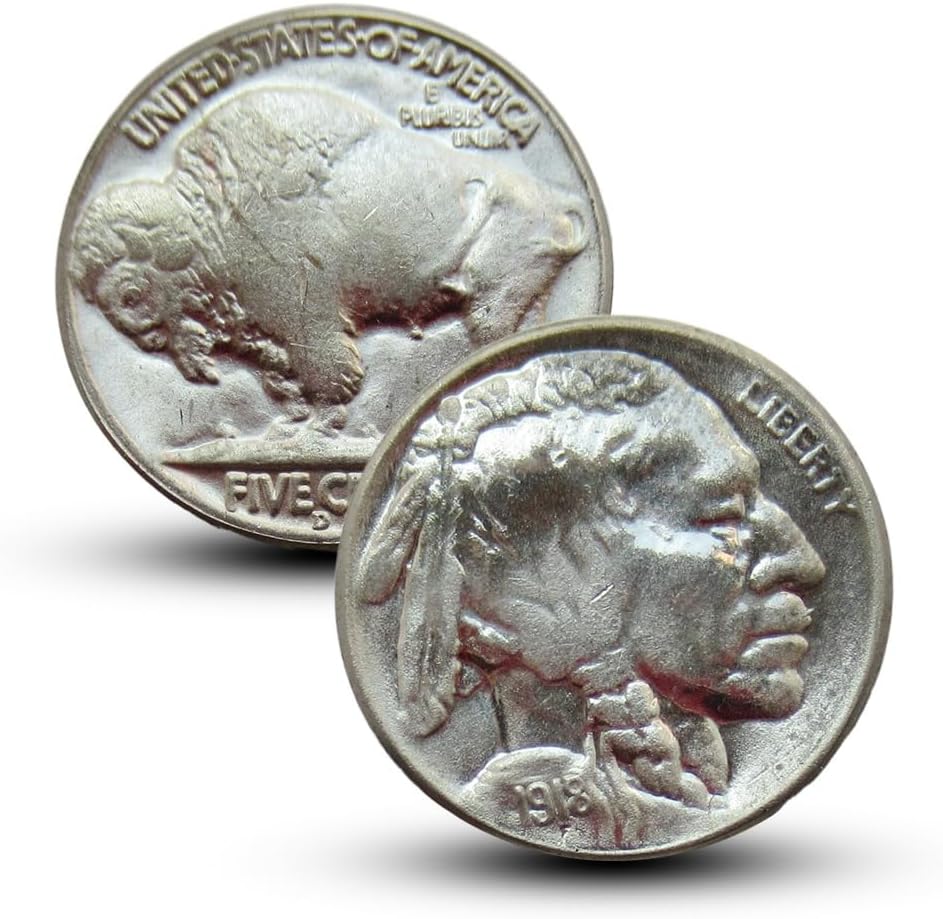 Antique 1918 Indian Head Buffalo Nickels for Collectors and Gifts