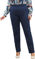 Plus Size Women's Straight-Leg Dress Pants - Comfortable Work Slacks