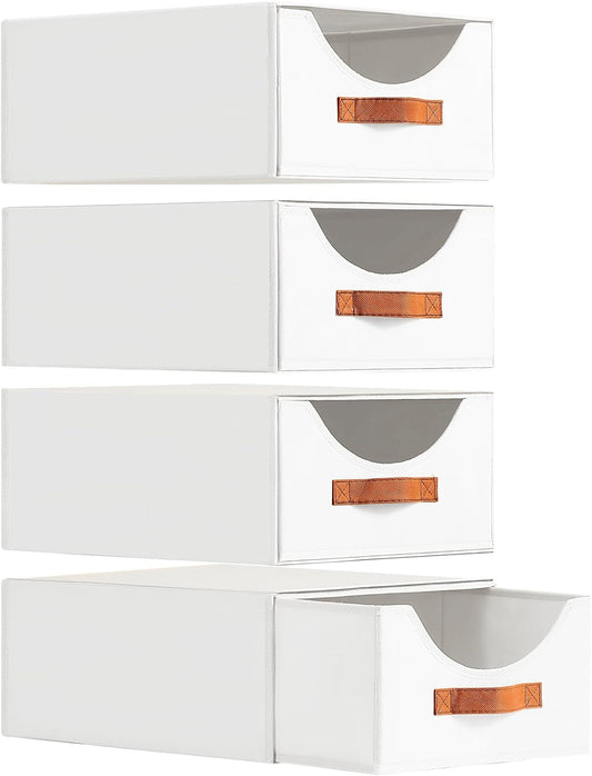 Large Stackable Storage Bins for Closet Organizers and Storage
