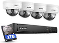 4K PoE Security Camera System with Audio - 4x 8MP Outdoor Dome Kit