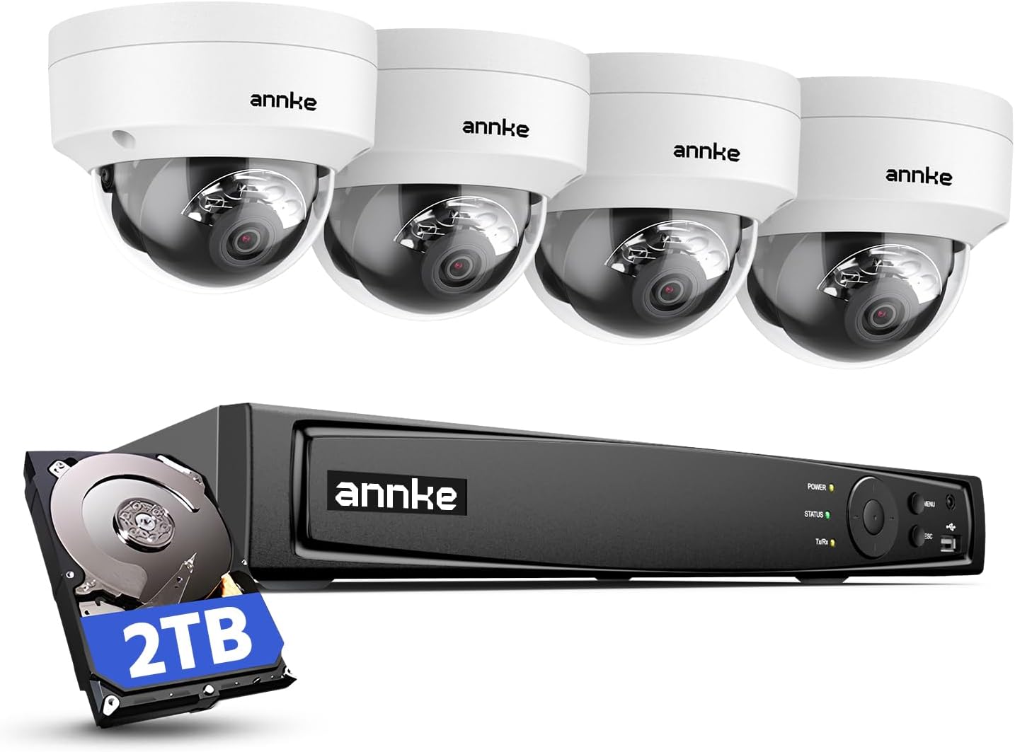 4K PoE Security Camera System with Audio and Night Vision
