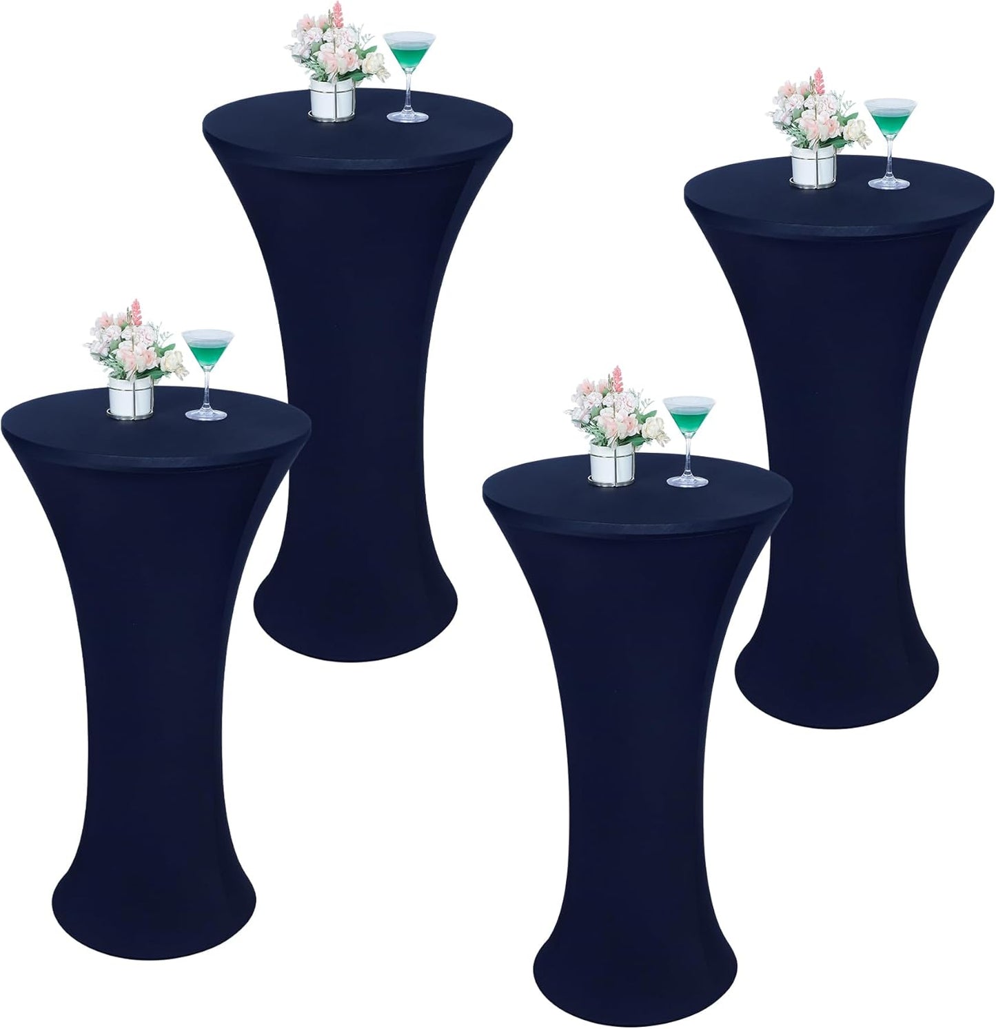 Round Cocktail Tablecloth Fitted Highboy Cover for Events