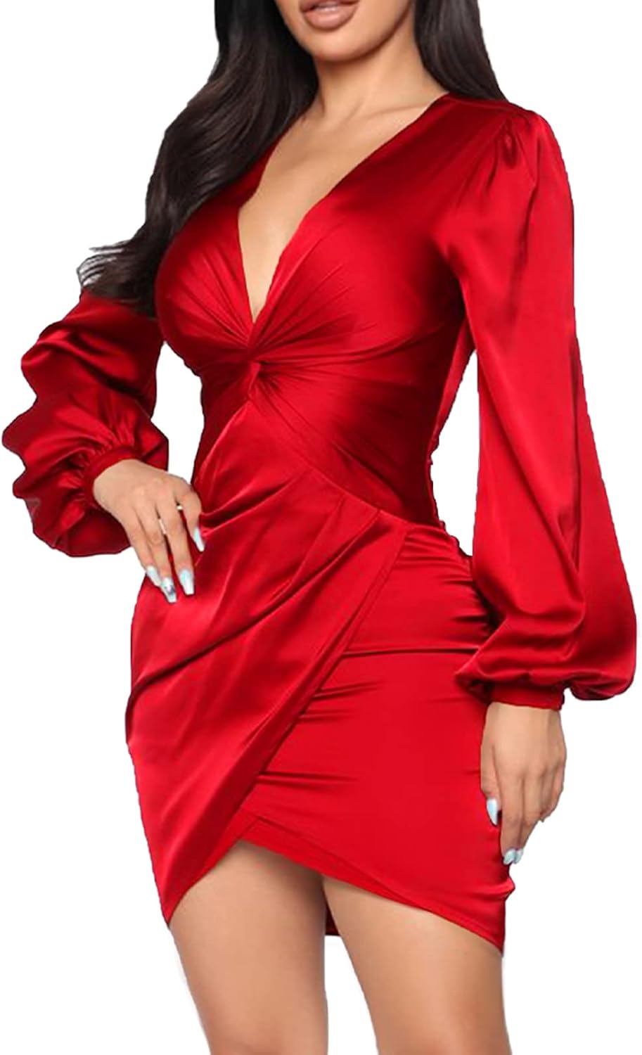 Womens Sexy Ruffle Elegant Bridesmaid Formal Evening Dress