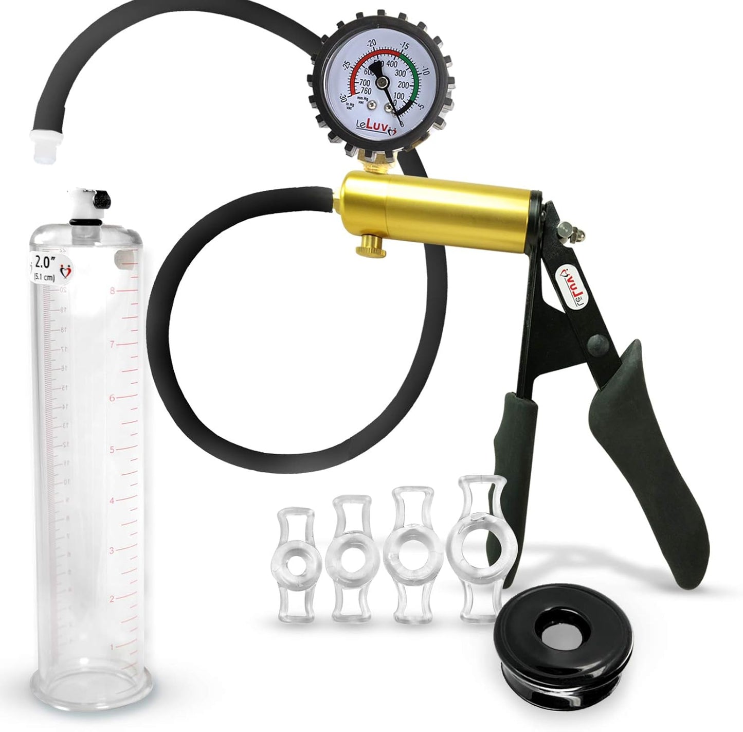 LeLuv Ultima Penis Pump Kit with Premium Silicone Grips