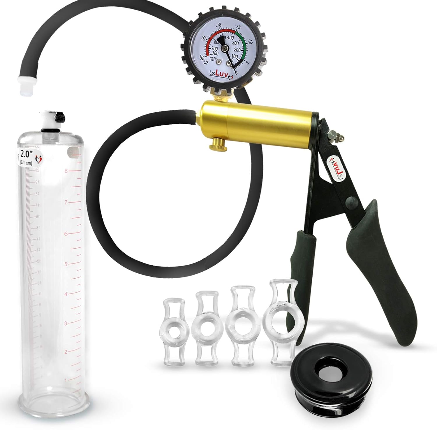 LeLuv Ultima Penis Pump Kit with Premium Silicone Grips