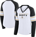 Fanatics Women's Redzone Blitz Raglan Lace-Up V-Neck Long Sleeve Tee