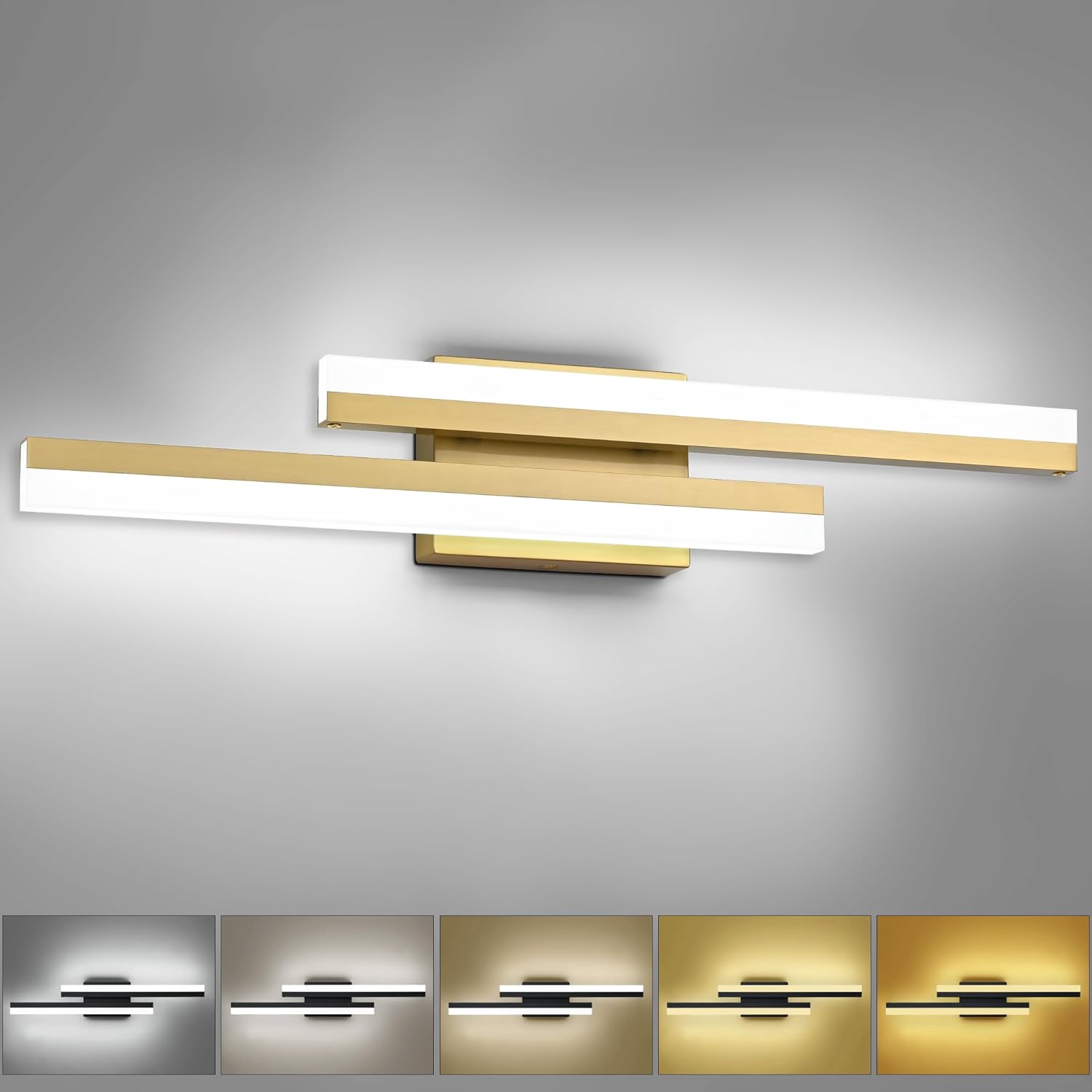 Modern 24 Inch LED Vanity Light with Dimmable Color Options