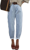 High Waisted Baggy Jeans Womens - Flattering Loose Boyfriend Fit